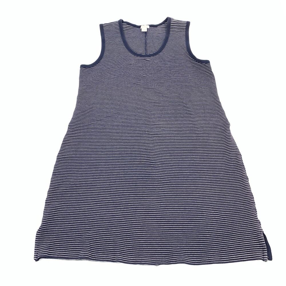 J.Crew Striped Knit Tank Top Dress Size Small Womens Navy Blue White Casual S